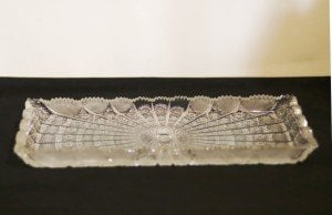 Baccara kristal el kesmesi  tepsi, sunum tabağı. 40x18cm.