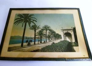 Kartpostal resim Cannes (Fransa) sahili. 1900'lü yıllar. Orijinal 17x12cm