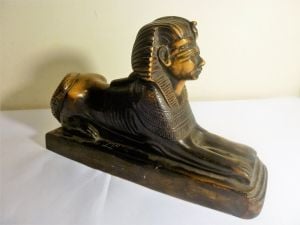 Sphinx Mısır tanrıçası  heykeli. Y:18cm. Taban:28x7,5cm.