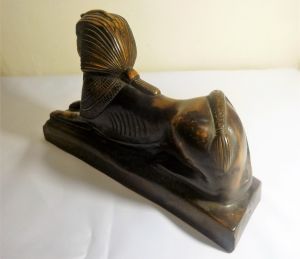 Sphinx Mısır tanrıçası  heykeli. Y:18cm. Taban:28x7,5cm.