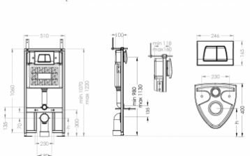 GPD Alçıpan Tipi Gömme Rezervuar 10cm + Parlak Gri Buton