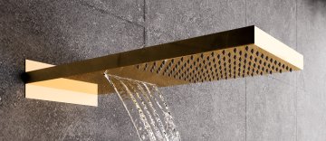 Fause Ankastre Panel Tepe Duş Başlığı Şelale Altın KTD110-G
