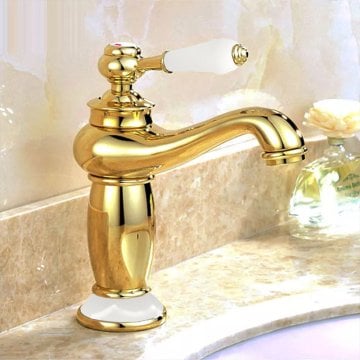 Fause Rustik Lavabo Bataryası Vintage Altın Gold KLB100-G