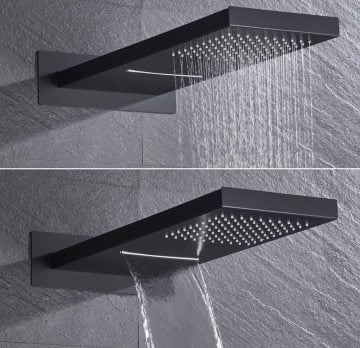 Fause Ankastre Comfort Panel Şelale Duş Seti Siyah FAU110-B