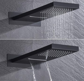 Fause Ankastre Comfort Panel Şelale Duş Seti Siyah FAU111-B