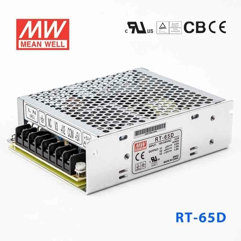 MEANWELL- RT-65D 	+5/+12/+24 Vdc  Güç Kaynağı