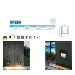 Goya 3W 3000K 5X8,5cm Sarı Ledli Siyah Duvar Apliği GY 6241