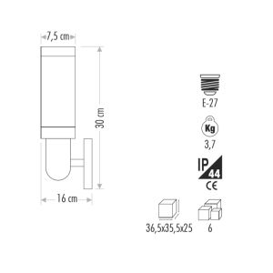 Cata E27 Bahçe Armatürü Roma CT-7011