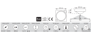 360° Hareket Sensörlü Led Nade 10410-Gri