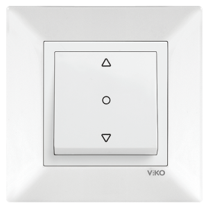 Viko Meridian Tek Düğmeli Jaluzi Kumanda Anahtarı (Çerçeve Hariç) - Beyaz