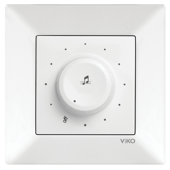 Viko Meridian Acil Anonslu Trafolu Müzik Yayın Anahtarı (Çerçeve Hariç) - Beyaz
