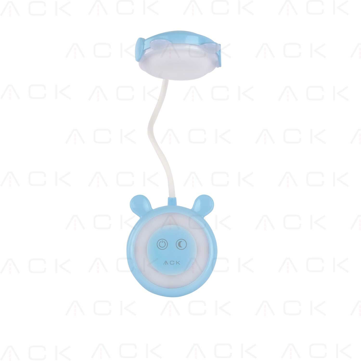 ACK Mavi Şarj Edilebilir Dokunmatik Dimlenebilir Çift Işıklı LED Masa Lambası AF11-10010