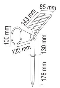 Forlife 7W  6500K-3200K Solar Bahçe Çİm Armatürü FL-3120