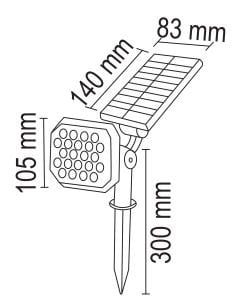 Forlife 22W  6500K-3200K Solar Bahçe Çİm Armatürü FL-3124