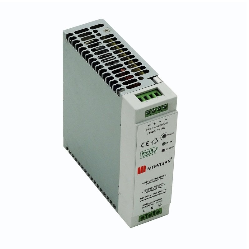 Mervesan 12V 6.25A 75W Ray Montaj Ac/Dc Smps Adaptör MT-SDR-75-12