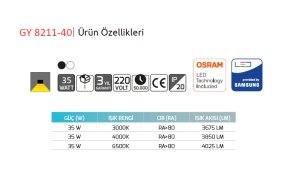 Goya 35w Sıva Üstü ve Sarkıt Lineer Armatür  - GY 8211-40