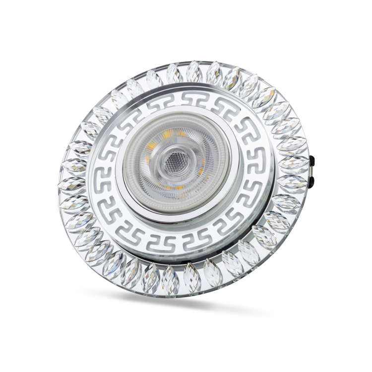 Noas Flora 3W Mavi+4000K Natural Beyaz  Led Çerçeveli Dekoratif Kristal Cam Boş Kasa YL65 1757