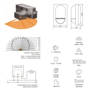 Steinel Hareket Sensörü IS 2180-5 - Beyaz