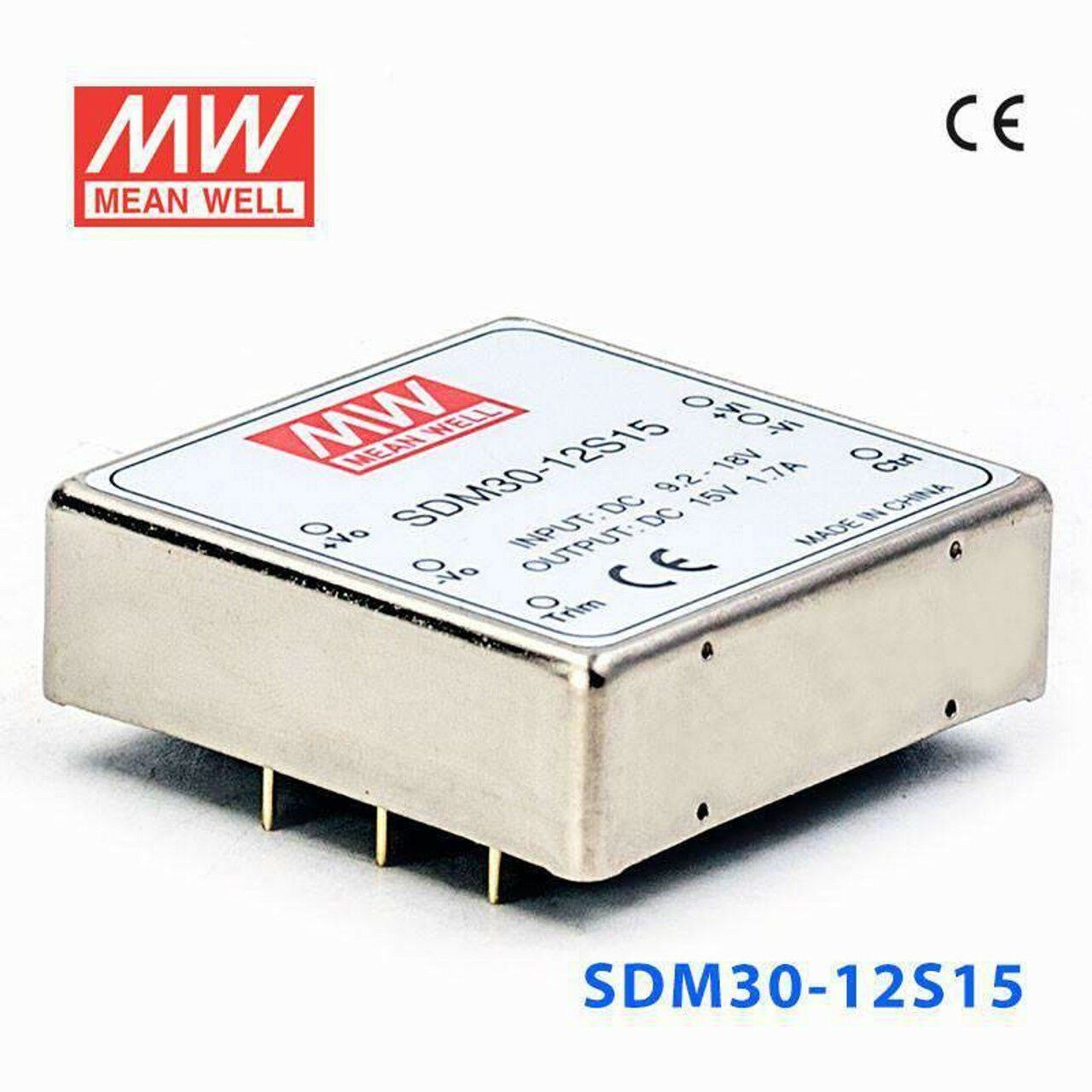 MEANWELL- SDM30-12S15 09~18Vdc>+15Vdc 1.7Amp  Dönüştürücü