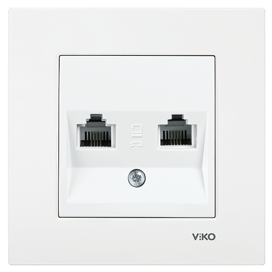 Viko Karre Data-Numeris Telefon Prizi - Beyaz (RJ45-CAT6-RJ11) (Çerçeve Hariç) 90967081