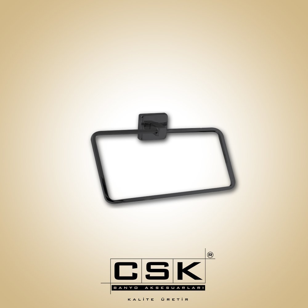 Csk Banyo Aksu Halka Havluluk Mat Siyah AKS12404