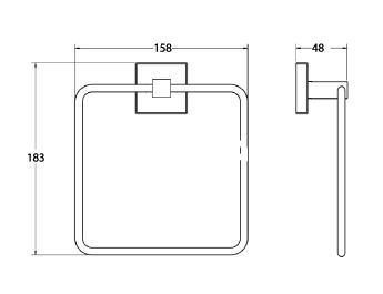 Csk Banyo Aksu Halka Havluluk Mat Siyah AKS12404