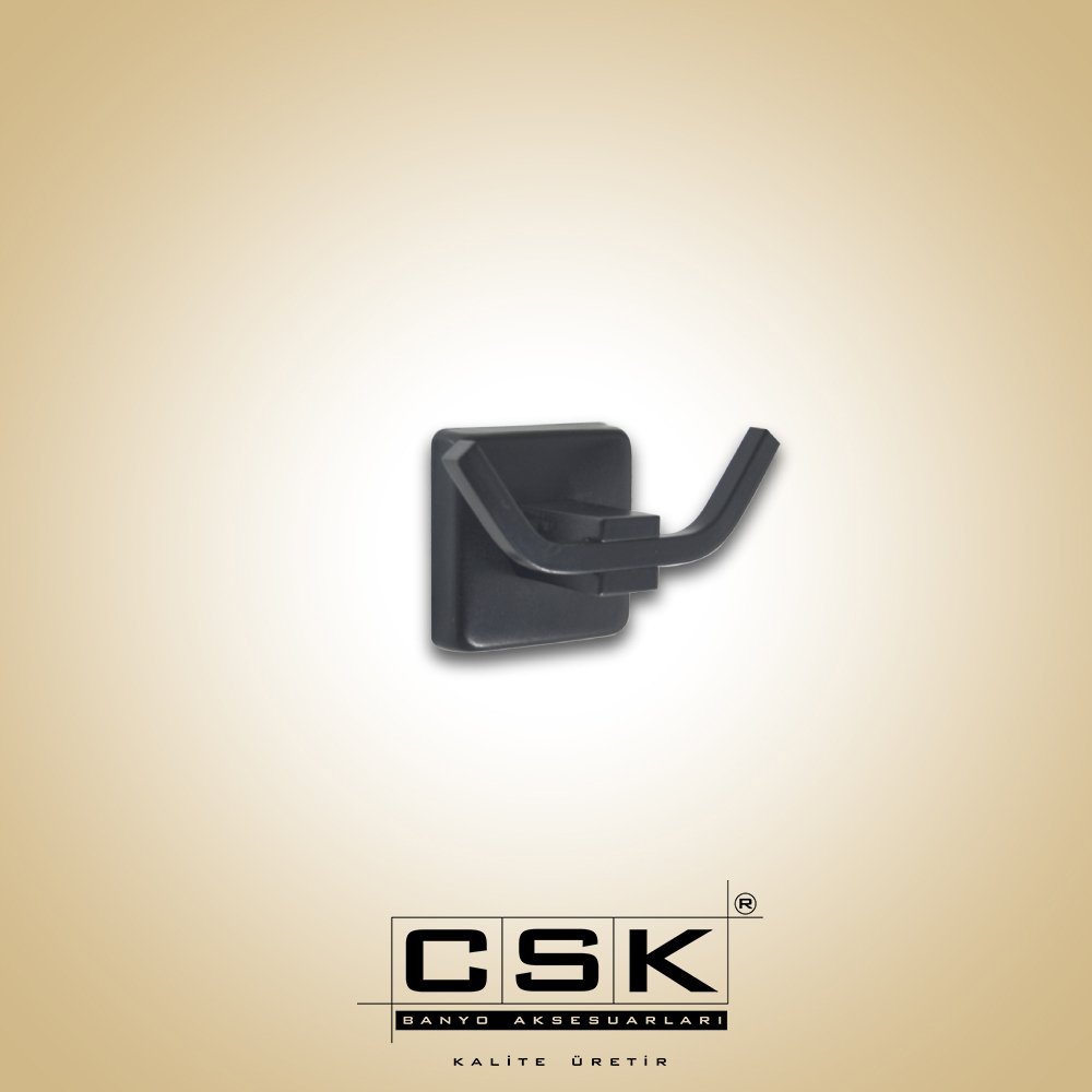 Csk Banyo Aksu İkili Askılık Mat Siyah AKS12407