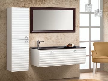 Orka Anzer 120 cm Çerçeve Aynalı Banyo Dolabı