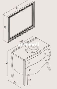 Orka Prestige 110 cm Ayaklı Banyo Dolabı