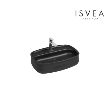 İsvea Fluido Tezgah Üstü 60 cm Lavabo Siyah