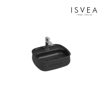İsvea Fluido Tezgah Üstü 47 cm Lavabo Siyah