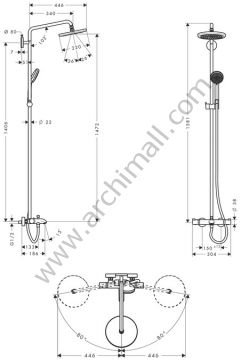 Hansgrohe Croma 220 Duş Kolonu 27223000