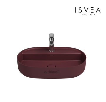 İsvea İnfinity 60 cm Tezgah Üstü Lavabo Rustik Bordo