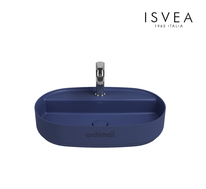 İsvea İnfinity 60 cm Tezgah Üstü Lavabo İsvea Mavisi