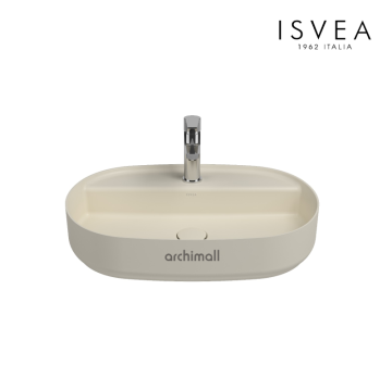 İsvea İnfinity 60 cm Tezgah Üstü Lavabo Fildişi