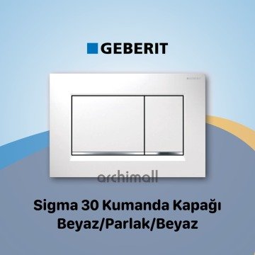 Geberit Sigma 30 Kumanda Kapağı Beyaz-Parlak-Beyaz