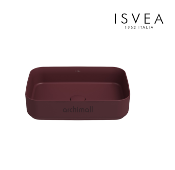 İsvea İnfinity 50 cm Tezgah Üstü Lavabo Rustik Bordo