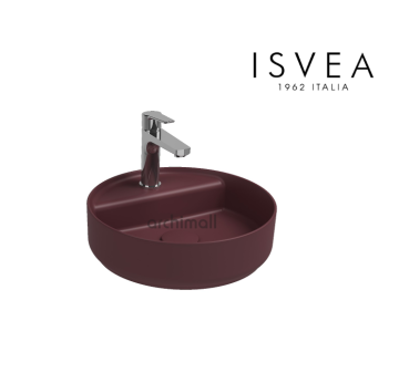 İsvea İnfinity 42 cm Tezgah Üstü Lavabo Rustik Bordo