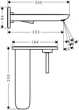 Hansgrohe PuraVida Ankastre Lavabo Bataryası Dış Set 15085000