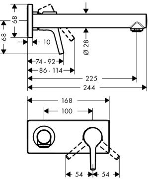 Hansgrohe Talis S Ankastre Lavabo Bataryası Dış Set 72111000