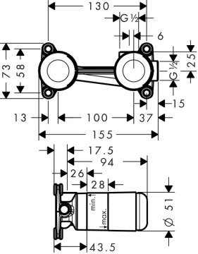 Hansgrohe Ankastre Lavabo Bataryası İç Set 13622180