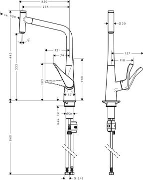 Hansgrohe Metris Select Spralli Evye Bataryası 14884000