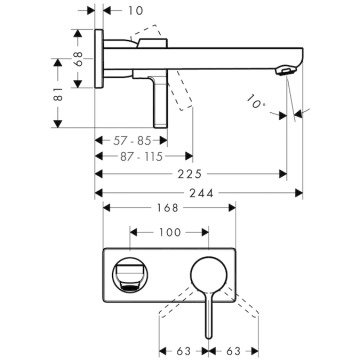 Hansgrohe Metris S Ankastre Lavabo Bataryası Dış Set 31163000