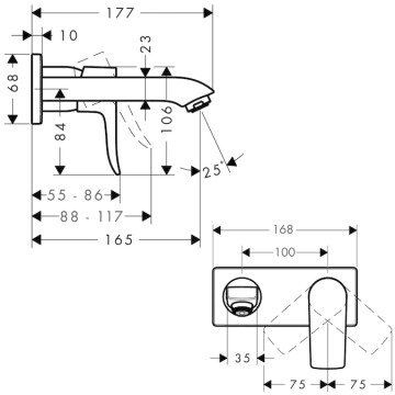 Hansgrohe Metris Ankastre Lavabo Bataryası Dış Set 31251000