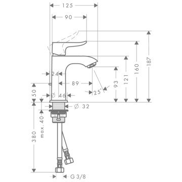 Hansgrohe Metris 110 Lavabo Bataryası 31080000