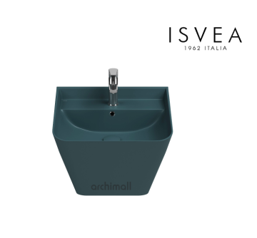 İsvea Sott Aqua Asma Monoblok Lavabo 50 cm Petrol Yeşili