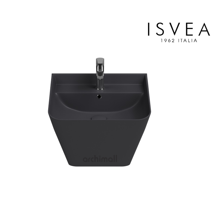 İsvea Sott Aqua Asma Monoblok Lavabo 50 cm Antrasit