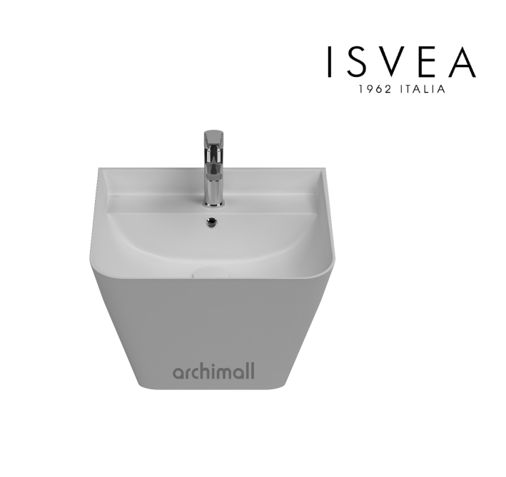 İsvea Sott Aqua Asma Monoblok Lavabo 50 cm Mat Beyaz