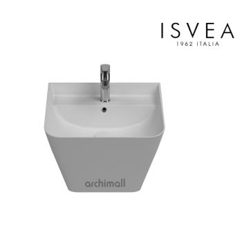 İsvea Sott Aqua Asma Monoblok Lavabo 50 cm Mat Beyaz