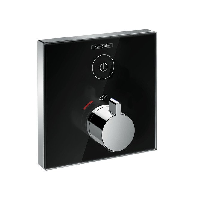 Hansgrohe Shower Select Glass Termostatik Batarya Siyah Krom 15737600